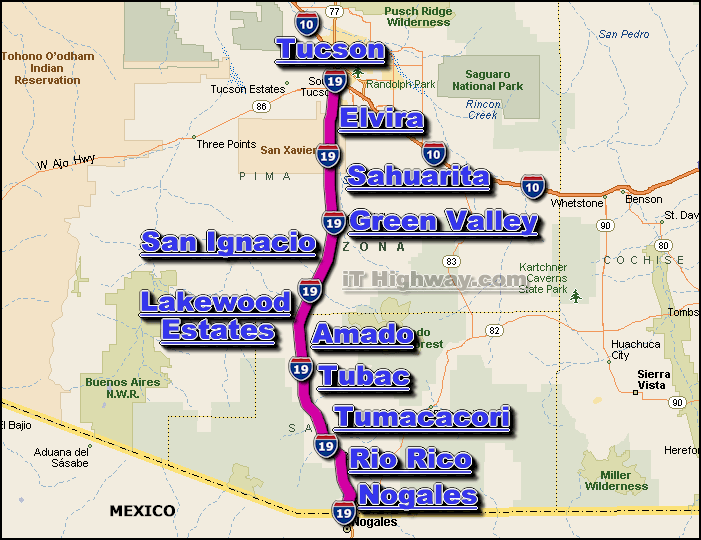 Interstate 19 route map