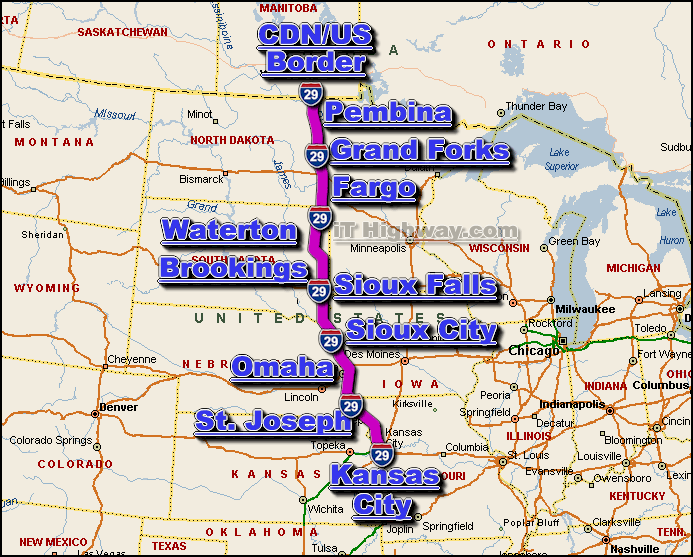 interstate 29 route map