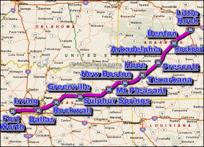 interstate 30 route map