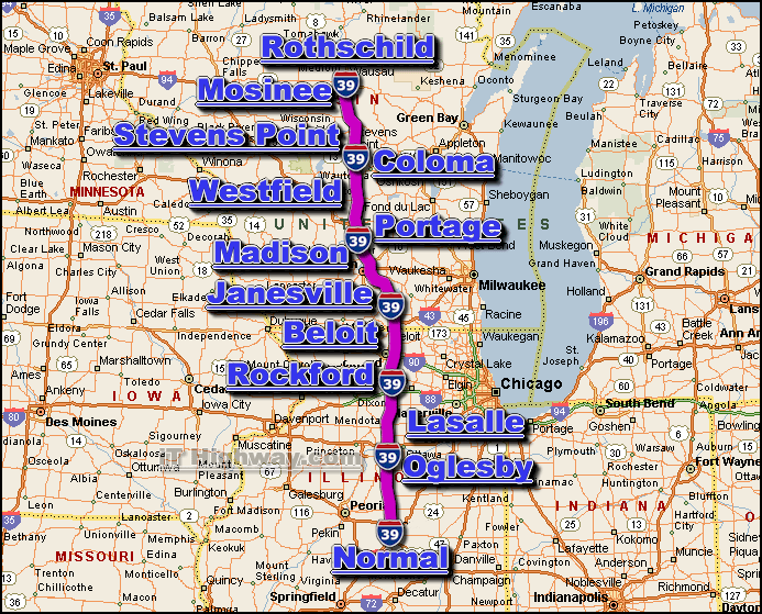 interstate 39 route map
