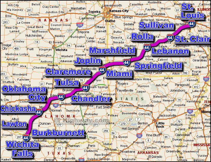 interstate 44 route map