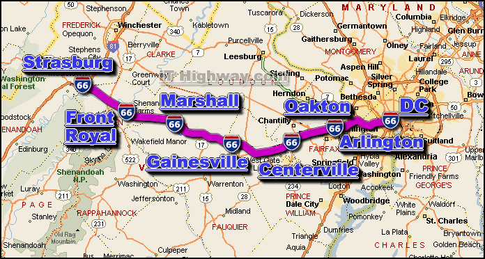 interstate 66 route map