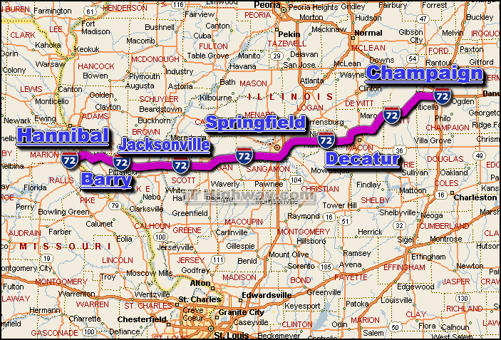 interstate 72 route map
