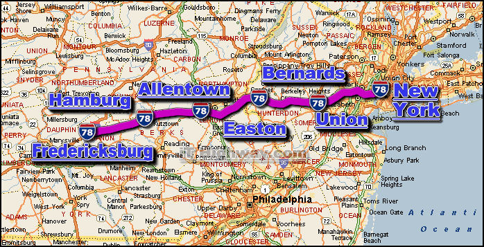 interstate 78 route map