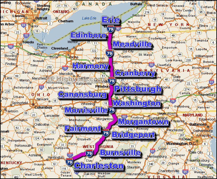 interstate 79 route map