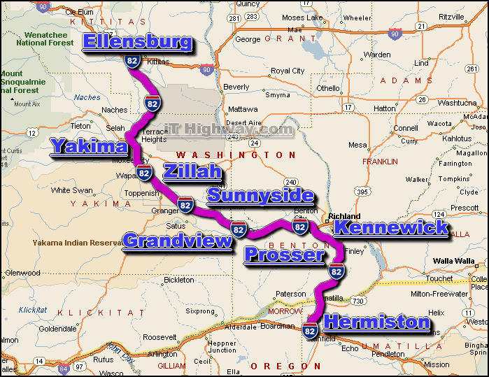 interstate 82 route map
