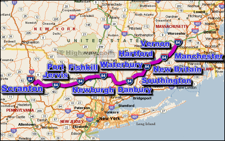 interstate 84 east coast route map