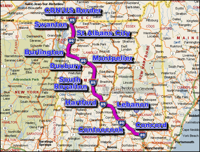 interstate 89 route map