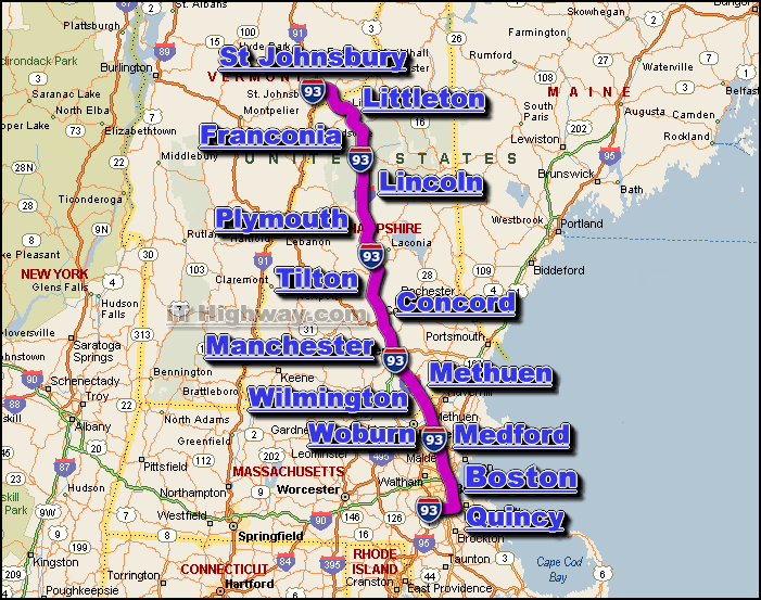 interstate 93 route map