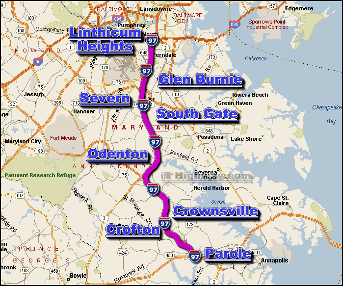 interstate 97 route map